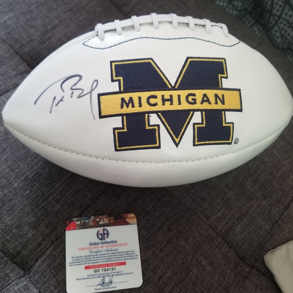 Tom Brady Michigan Wolverines Autographed Football
